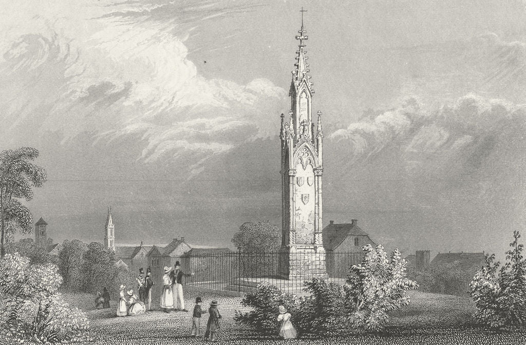 BASEL. Mont, St Jacob. Swiss. Tombleson monument in 1830 old antique print